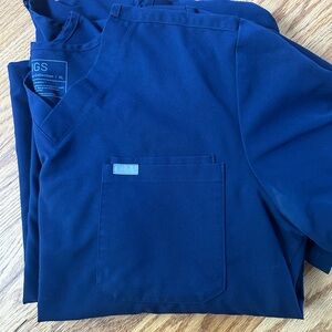 Figs Navy Blue Scrub Tops
